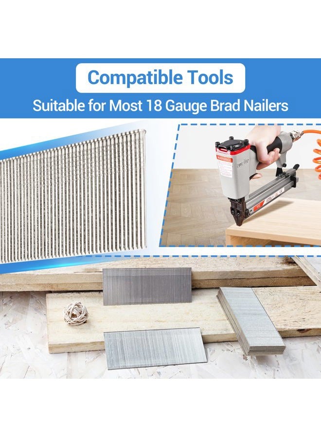 Meite 18 Gauge Stainless Steel Brad Nails, Type 18G/25 mm 18GA Brad Nails, 304 Stainless Steel Small Finishing Nail Gun Nails for Pneumatic, Electric Brad Nailer Gun (2,000 Counts) - Image 5