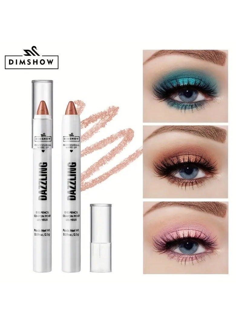 DIMSHOW Vibrant Pearl Glitter Eyeshadow Pen - Liner & Shadow Combinations - Waterproof, Sweat-Proof, Smudge-Proof, Brightening Highlighter for Music Festivals, Under Crease, Eyelid Application #1 - Image 4