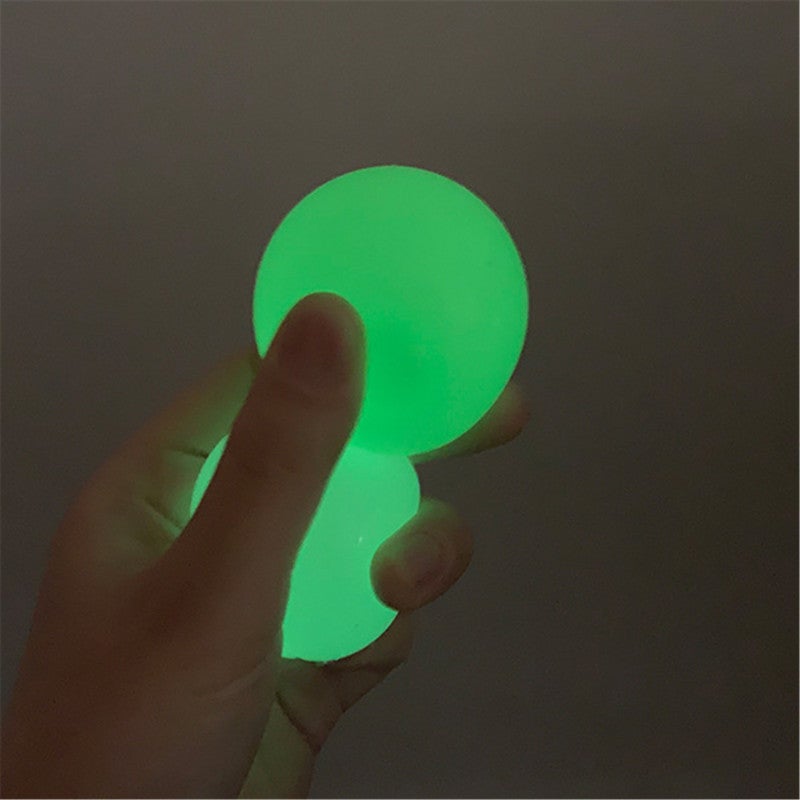 Luminous Sticky Wall Ball: 1pcs Colorful Soft Glow-in-the-dark Returning Ball - Stress-relief Squeeze Ball for Parent-child Indoor Sports & Self-training - Image 2
