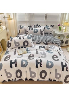 Sharpdo 4 Piece Set Bedding Modal Quilt Cover Set With 1 Quilt Cover 1 Sheet And 2 Pillowcases 1.5m Bed 160x210cm  - Image 2