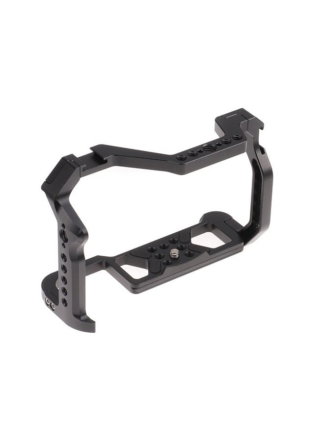 Hersmay - R5 R6 Cage with Top Handle,Aluminium Alloy Camera Cage for Canon EOS R5 R6 Mirrorless Cameras, Vlogging Video Shooting Filmmaking Rig Stabilizer with 1/4" Mounting and 3/8" Arri Locating Hole - Image 1