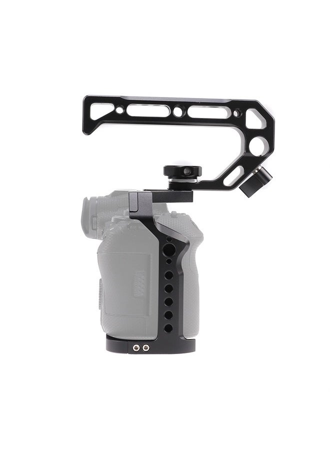 Hersmay - R5 R6 Cage with Top Handle,Aluminium Alloy Camera Cage for Canon EOS R5 R6 Mirrorless Cameras, Vlogging Video Shooting Filmmaking Rig Stabilizer with 1/4" Mounting and 3/8" Arri Locating Hole - Image 1