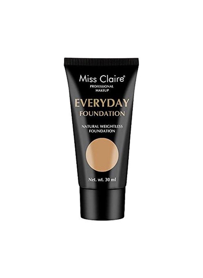 Miss Claire Professional Makeup Everyday Foundation Natural Weightless Foundation 30Ml Cream (Mt03 Caramel)  - Image 2