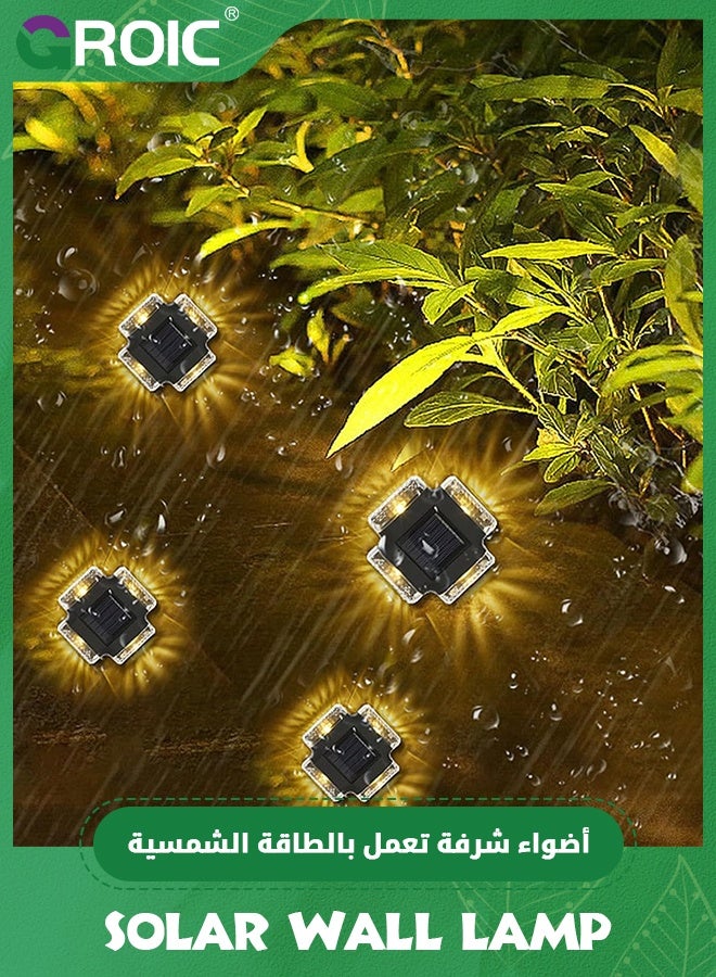GROIC 4 Pcs Solar Wall Lamp, Solar Porch Lights Outdoor Wall Lights, Solar Powered Garden Lamp, Waterproof Solar Powered Pathway Lights for Entrance, Garage, Driveway, Garden, Hallway, Patio  - Image 5