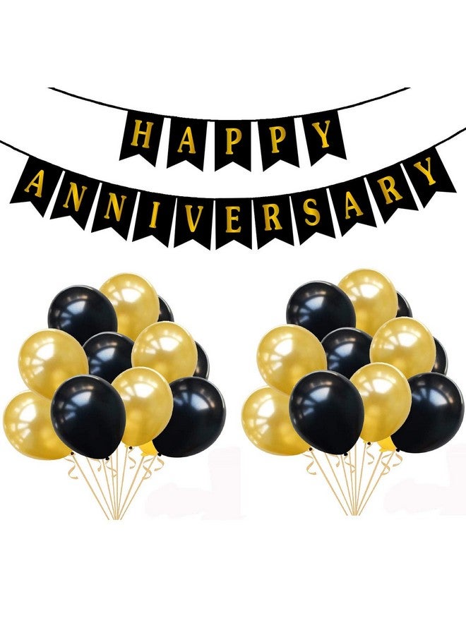 هونج كونج بالونز مجموعة بالونات ورقية من HK Balloons مكونة من 51 قطعة لافتة ذكرى سعيدة مع بالونات لتزيين المنزل أو غرفة النوم للزوج والزوجة، متعددة الألوان - Image 1