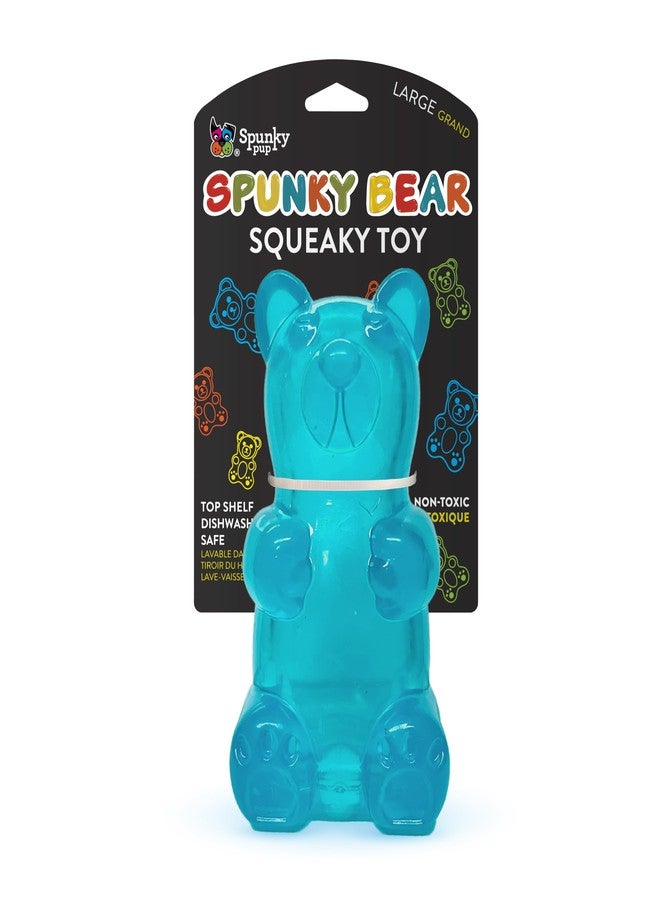 Spunky pup Spunky Bear Interactive Squeaky Dog Toys - Gummy Bear Shape, Crazy Bounce, Dishwasher-Safe, Assorted Neon Colors- Large - Image 1