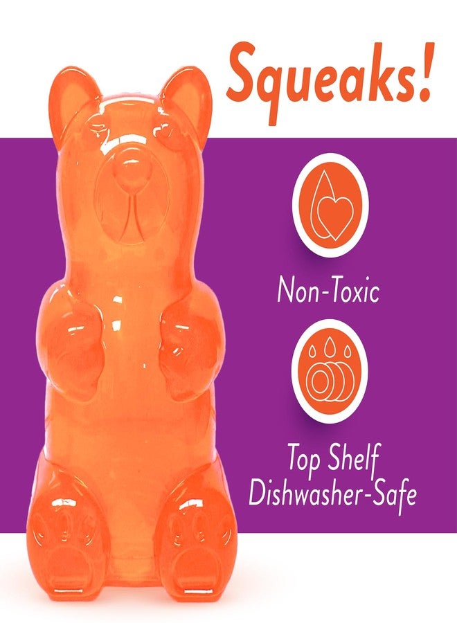 Spunky pup Spunky Bear Interactive Squeaky Dog Toys - Gummy Bear Shape, Crazy Bounce, Dishwasher-Safe, Assorted Neon Colors- Large - Image 3