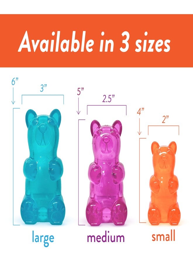 Spunky pup Spunky Bear Interactive Squeaky Dog Toys - Gummy Bear Shape, Crazy Bounce, Dishwasher-Safe, Assorted Neon Colors- Large - Image 5