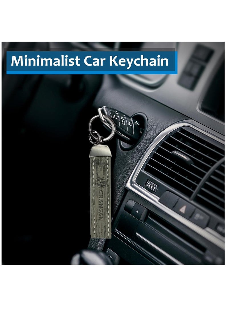 تشانجان سلسلة مفاتيح سيارة من ألياف الكربون بتصميم بسيط مع مشبك دوار 360 درجة وحلقة معدنية - Image 3
