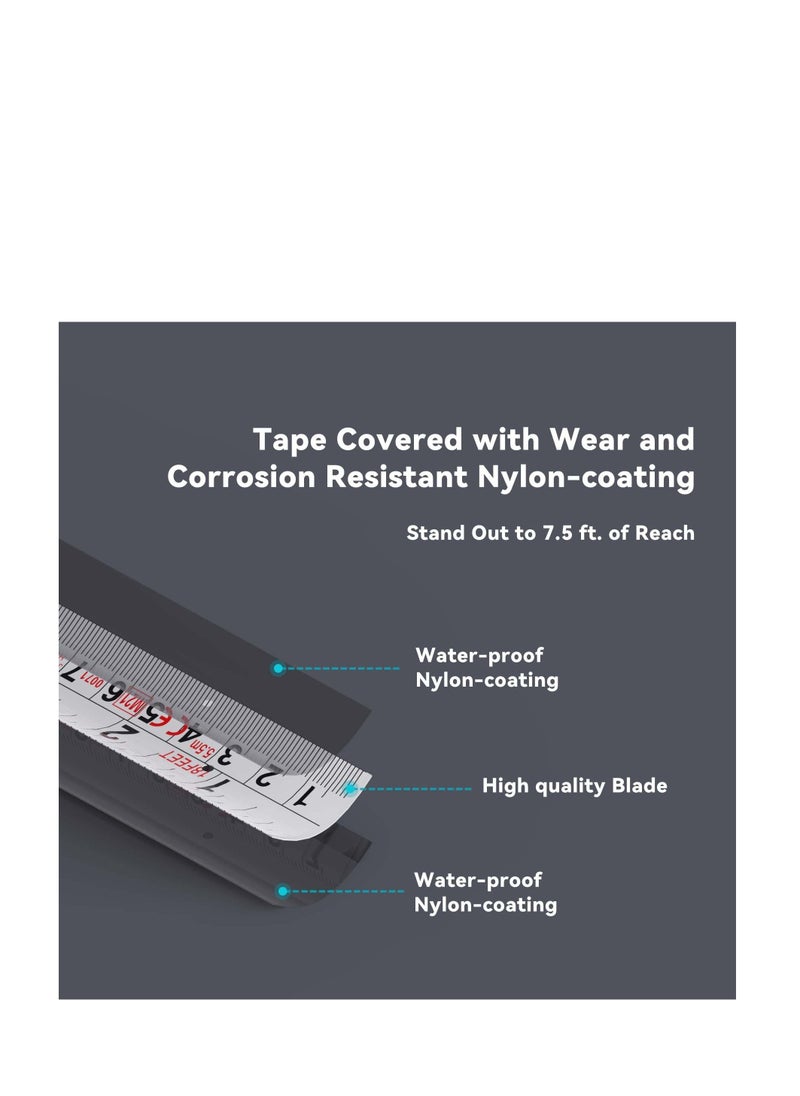 Excefore - 18Ft Measuring Tape Measure, Tape Measure 5.5 m Metric Imperial with Retractable Blade and Lock Button, Apply to Construction, Contractor, Carpenter, Architect, Woodworking - Image 1