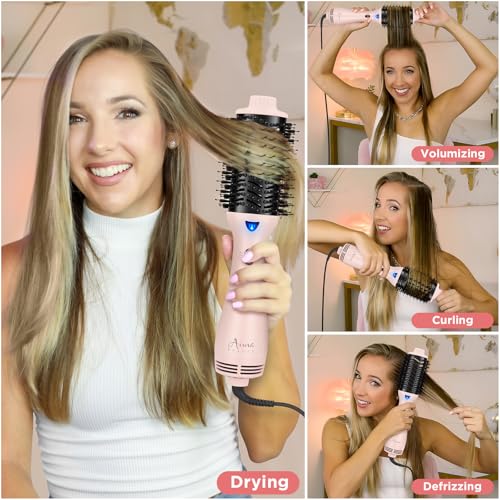Aima Beauty Hair Dryer Brush, Aima Beauty One Step Hair Dryer and Styler Volumizer with Negative Ion for Reducing Frizz and Static, Hair Styling Tools, Pink - Image 4