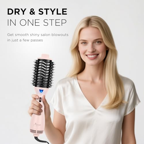 Aima Beauty Hair Dryer Brush, Aima Beauty One Step Hair Dryer and Styler Volumizer with Negative Ion for Reducing Frizz and Static, Hair Styling Tools, Pink - Image 2