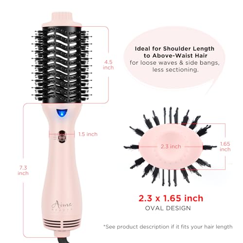 Aima Beauty Hair Dryer Brush, Aima Beauty One Step Hair Dryer and Styler Volumizer with Negative Ion for Reducing Frizz and Static, Hair Styling Tools, Pink - Image 5