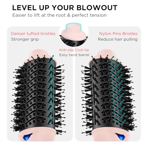 Aima Beauty Hair Dryer Brush, Aima Beauty One Step Hair Dryer and Styler Volumizer with Negative Ion for Reducing Frizz and Static, Hair Styling Tools, Pink - Image 3