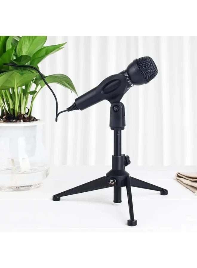 Black Adjustable Mini Microphone Stand Portable Desktop Tripod For Podcast Voice Over Gaming - Image 2