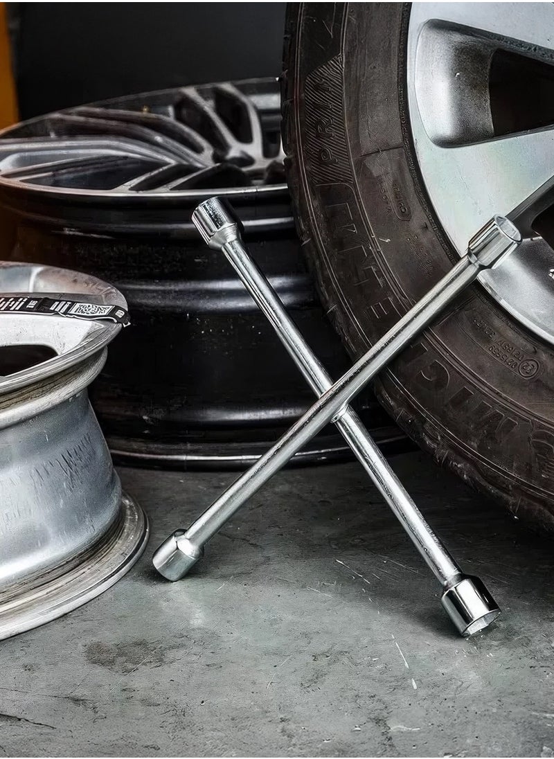 RENOVO - Lug Wrench 4 Way Universal Car Tire Changing Tool 36 CM Cross Steel Wheel Nut - Image 1