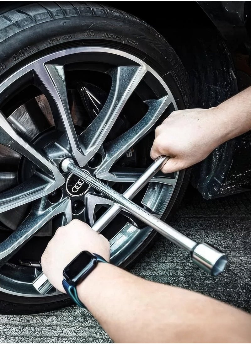 RENOVO - Lug Wrench 4 Way Universal Car Tire Changing Tool 36 CM Cross Steel Wheel Nut - Image 1