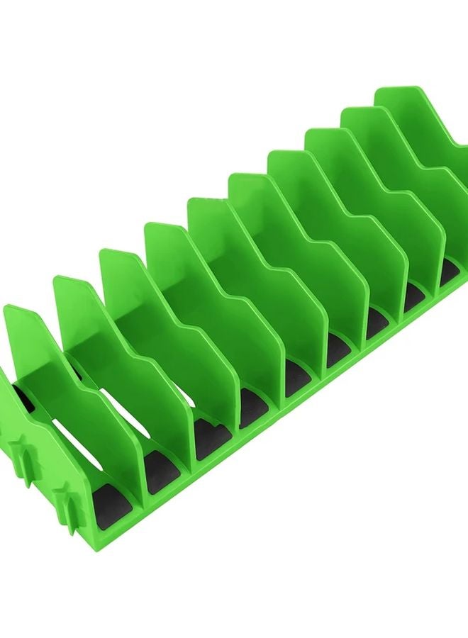 Green Pliers Organizer Rack 10 Slots Non Slip Rubber Base Expandable Tool Storage - Image 1
