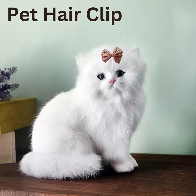 Western Era Dog Bow Clip with Pearls – Fashionable & Durable Pet Accessory for Small, Medium & Large Dogs – Perfect for Grooming, Photoshoots, Parties & Daily Use – Stylish Design (Brown) - Image 5