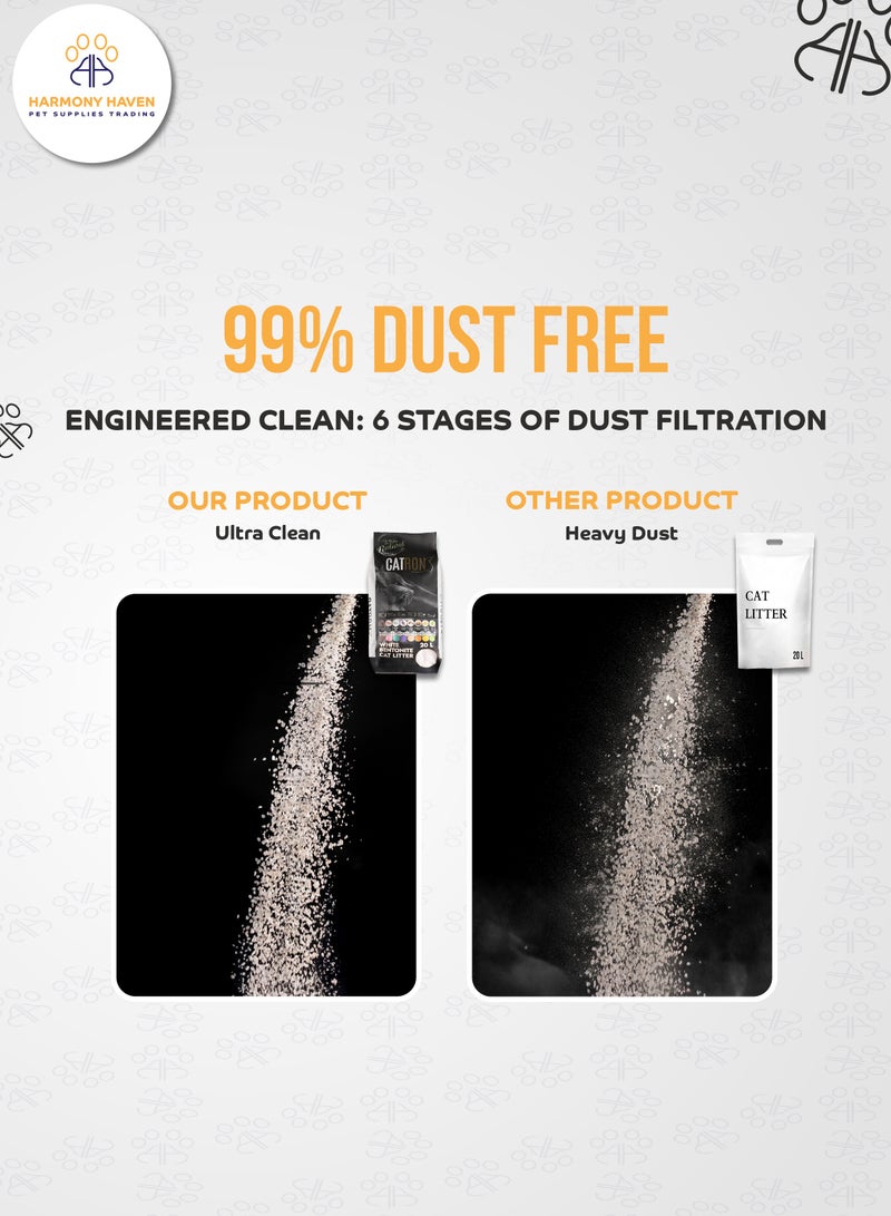 Catron 20L Natural Bentonite Clumping Cat Litter, Made in Turkey Premium Quality, Maximum Odor Control, 99% Dust-Free, Multi-Cat, Mango & melon Scented, 20L (17 kg)  - Image 5