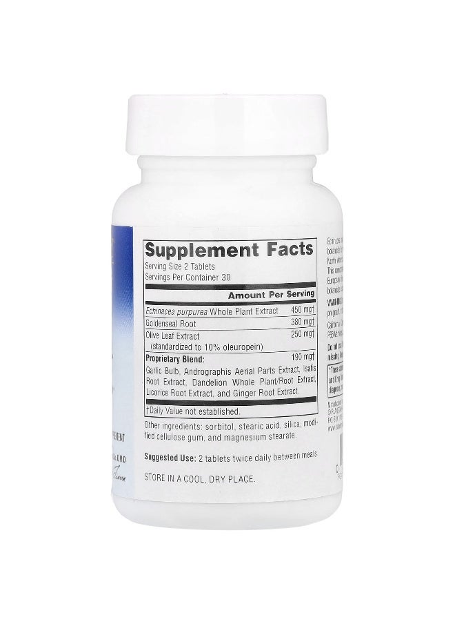 PLANETARY HERBALS Planetary Herbals, Echinacea-Goldenseal with Olive Leaf, 635 mg, 60 Tablets (317 mg per Tablet)  - Image 2