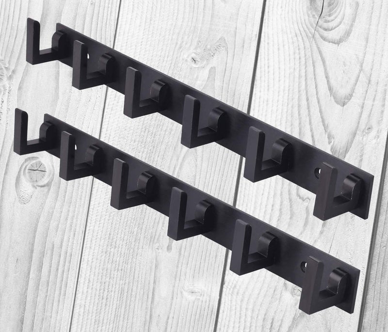 DOCOSS -Pack of 2-Exclusive Extra Long 40 cm 6 Pin Metal Cloth Wall Hanger for Clothes Hanging Door Hangers Cloth Hook Bathroom Hooks Rail for Clothes,Towel Bathroom Accessories - Image 1