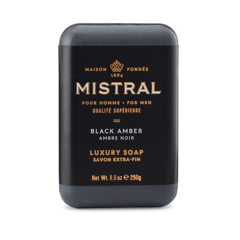 mistral Mistral Bar Soap Organic, Black Amber, Large Bar - Image 1