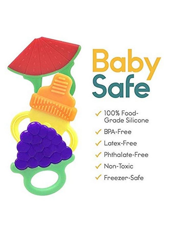 The Little Lookers Baby Silicone Fruit Shape Teether (Multicolour Pack Of 2)  - Image 5