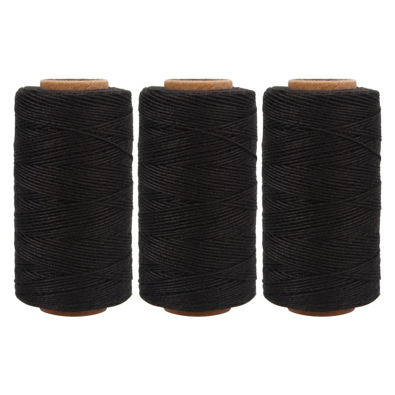 Lusecarl Needle and Thread for Hair Extensions 3 Rolls Hair Weave Sewing Threads with 10 Pcs C J I Shape Curved Upholstery Needles for Hand Sewing, Hair Extensions, Making Wigs DIY (10+3, Black) - Image 3