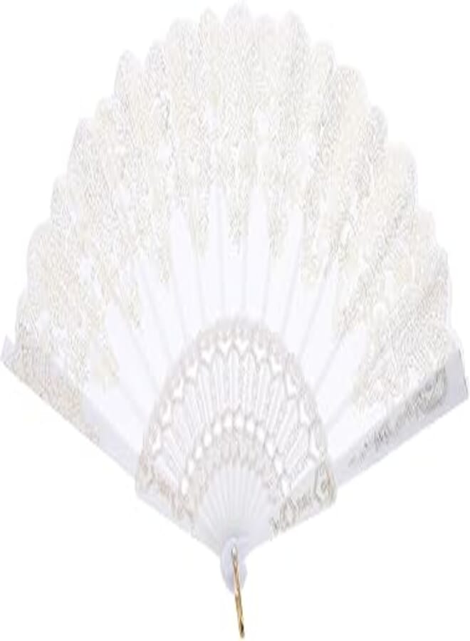 EXCEART Chinese Folding Fans 1PC Lace Floral Folding Hand Fan, Chinese Style Printed Folding Fan Large Folding Hand Fan for Festival Gift Performance Wedding Party Fan Gold Hand Fan