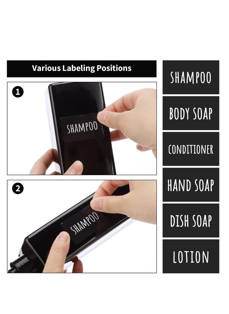 Segbeauty Segbeauty Shower Refillable Dispenser, 3pcs 16.9oz 500ml Pump Press Bottles with Labels, Empty Reusable Plastic Soap Dispenser Bathroom Shower Containers for Body Wash Shampoo Conditioner Lotion Black  - Image 5