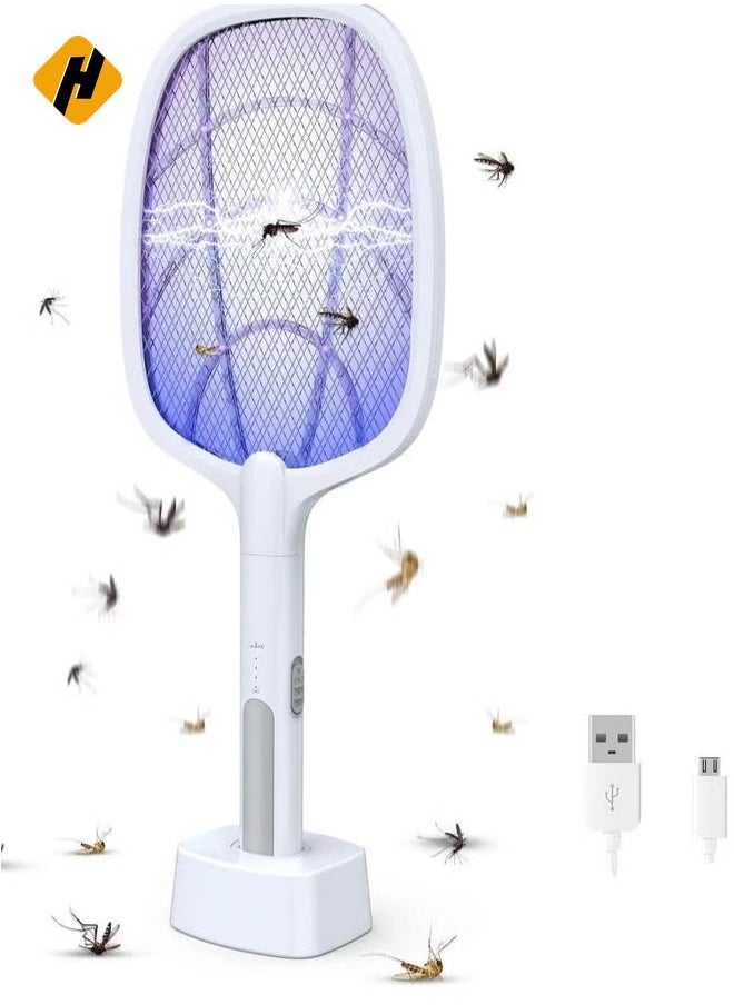 HuHa Earth Rated Mosquito Bats Racket Killer Five Nights Mosquito Killer Racket Rechargeable Handheld Electric Fly Swatter Mosquito Killer 15 Lavender (Multi)  - Image 1