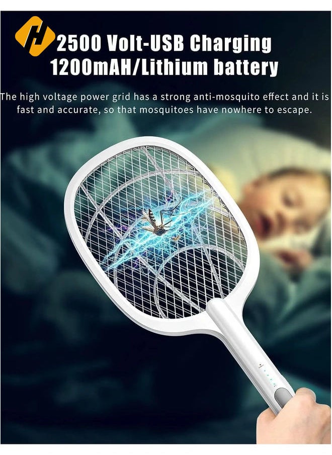 HuHa Earth Rated Mosquito Bats Racket Killer Five Nights Mosquito Killer Racket Rechargeable Handheld Electric Fly Swatter Mosquito Killer 15 Lavender (Multi)  - Image 3