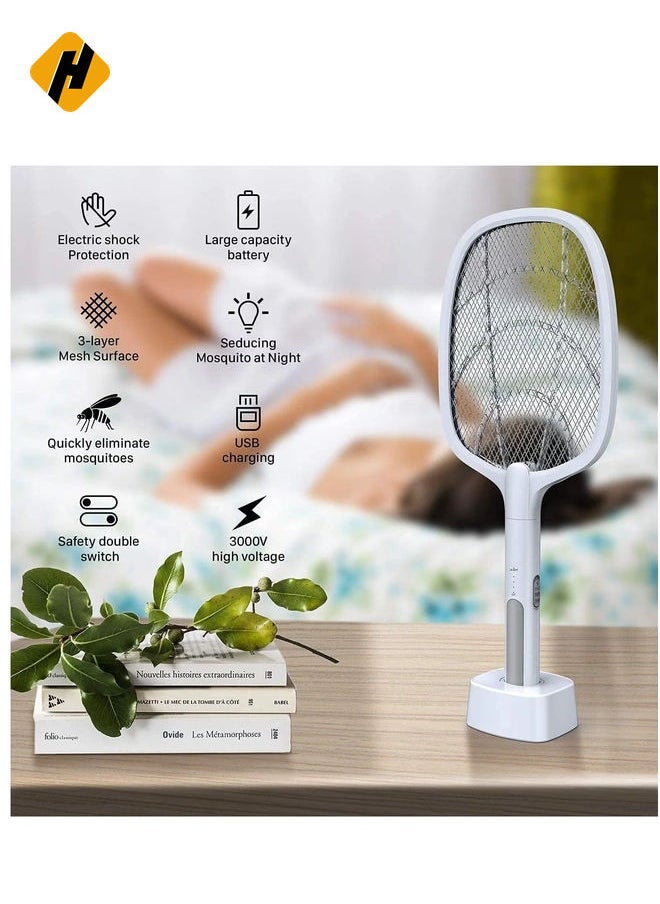 HuHa Earth Rated Mosquito Bats Racket Killer Five Nights Mosquito Killer Racket Rechargeable Handheld Electric Fly Swatter Mosquito Killer 15 Lavender (Multi)  - Image 5
