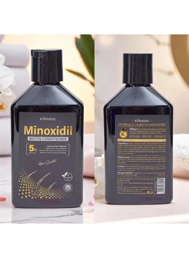 Kormesic 5% Minoxidil Biotin Conditioner 260ML Hair Growth Treatment Conditioner with Minoxidil 5% Strengthen Hair Promote Hair Regrowth Reduce Hair Loss Restore Hair Texture & Strength - Image 3