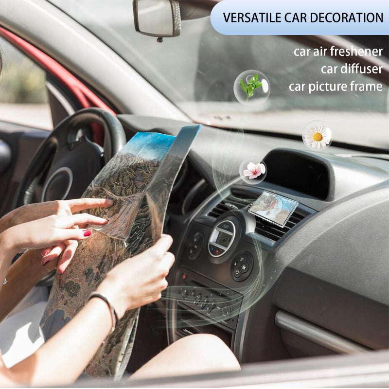 ORIESSE Car Photo Frame Air Freshener Vent Clip,Car Dashboard Accessories for Women,Customizable Pictures and Fragrance Vent Clip - Image 3