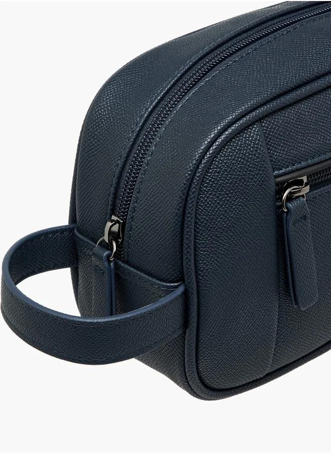 LBL by Shoexpress Men Textured Pouch with Handle and Zip Closure