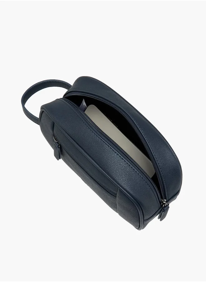 LBL by Shoexpress Men Textured Pouch with Handle and Zip Closure