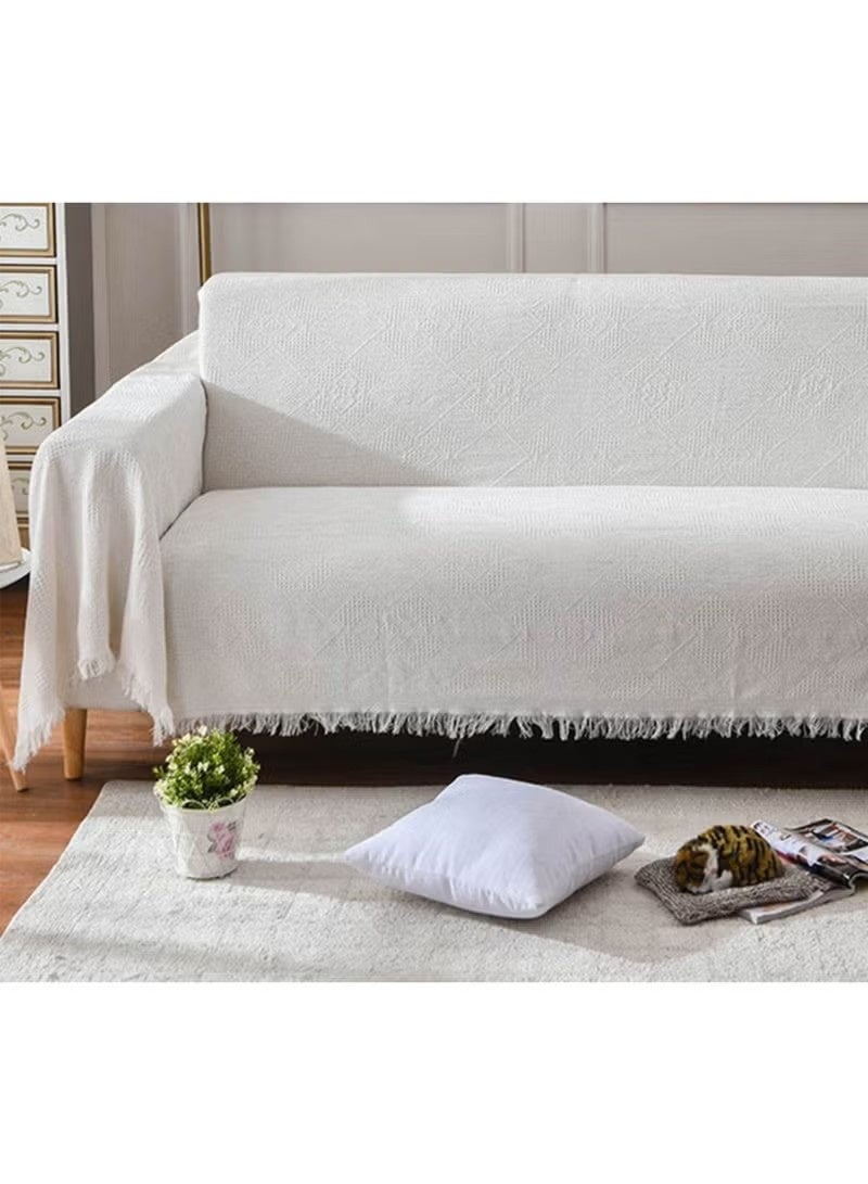Beauenty Pastoral Style Sofa Slipcover White 130 x 180cm - Image 2