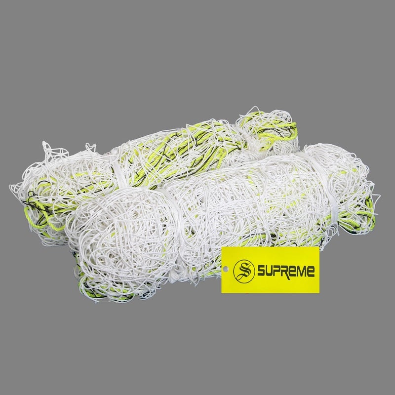 SUPREME شبكة كرة القدم نايلون_2XP(ثقيلة) معالجة بالأشعة فوق البنفسجية (عبوة من 1 زوج) شبكة كرة القدم (بيضاء) - Image 2