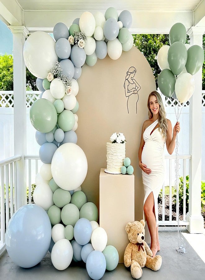 Winrayk 155Pcs Dusty Blue Sage Green Balloon Garland Arch Kit, Macaron Blue Moonlight Green Twilight White Balloons, Baby Shower Bridal Shower Wedding Anniversary Valentines Birthday Party Decorations - Image 4
