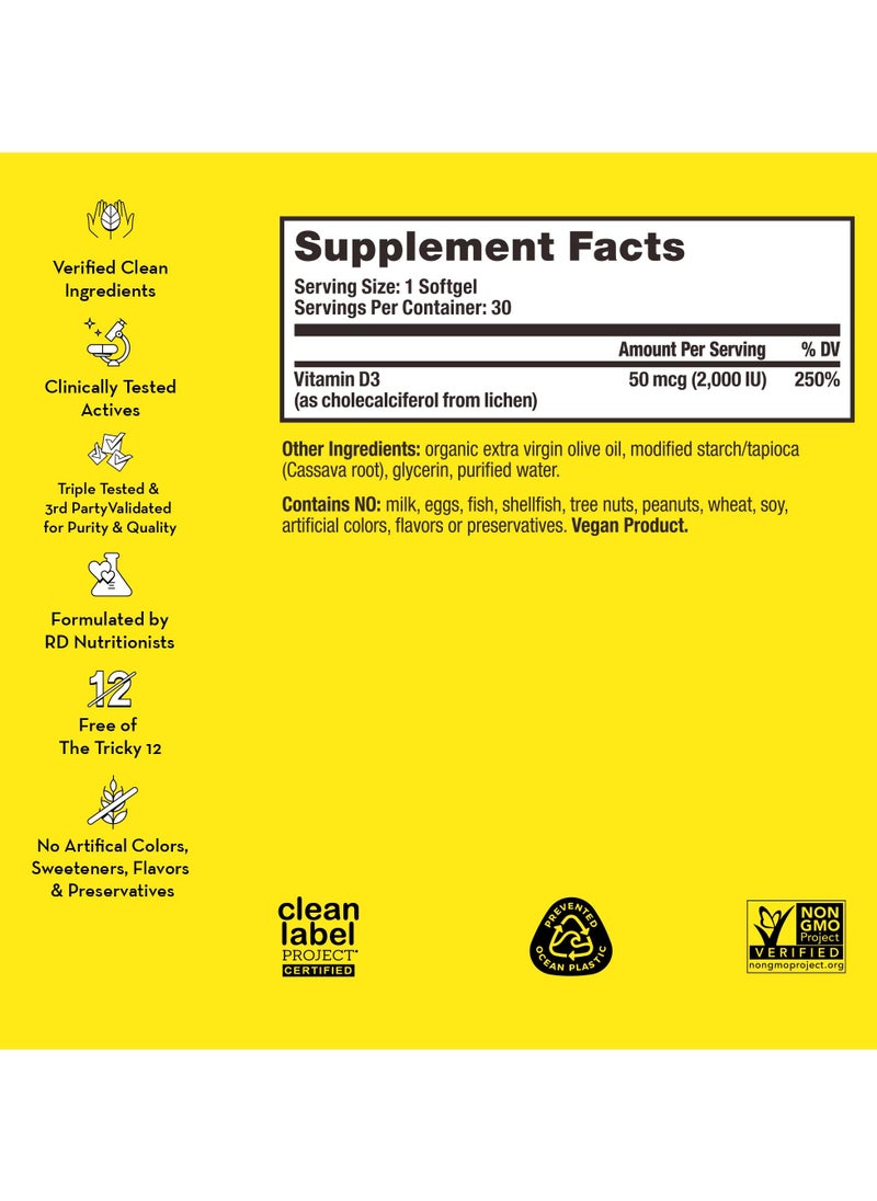 HUM - Here Comes The Sun D3 Without Uv Damage With High Potency Vitamin D3- 30 Vegan Softgels - Image 1