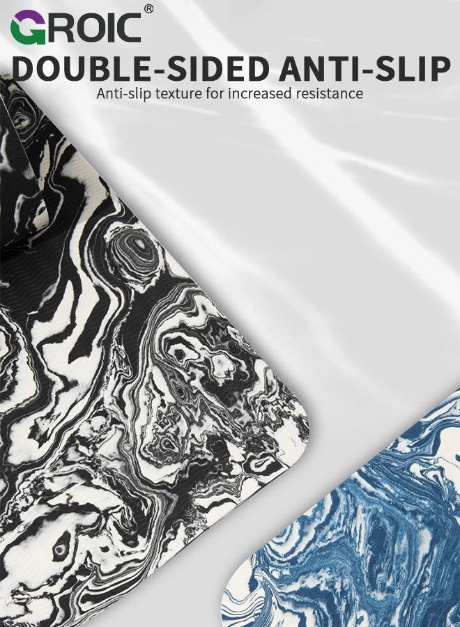 GROIC Camo TPE Yoga Mat, 72''x24'' Yoga Mats for Men & Women, Thick Non Slip Exercise Mat for Yoga, Pilates, Stretching, Floor, Fitness Workouts, Home (Black and White) - Image 3