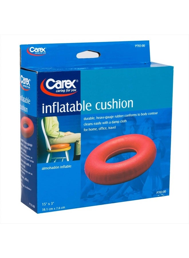 careX Inflatable Donut Cushion - For Tailbone Pain, Hemorrhoids, Sciatica - Relief Cushion For Office Chair, Car, Seats, Travel, Wheelchair  - Image 3