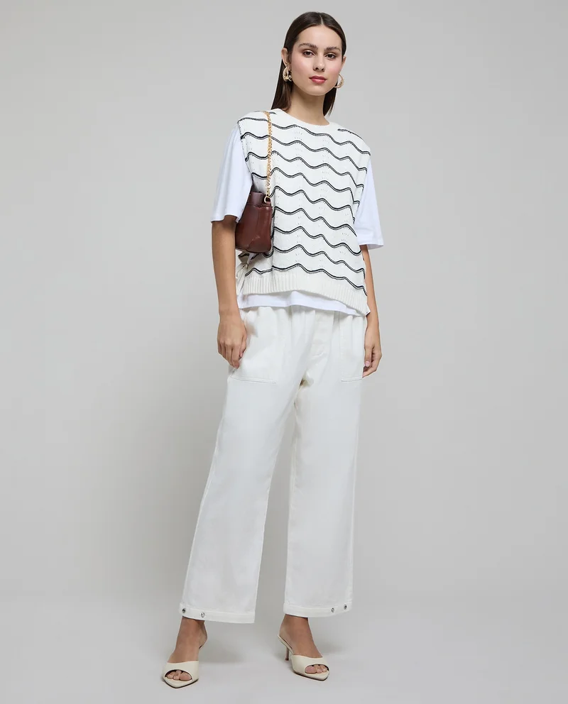 أر أند بي Patterned Sweater Vest