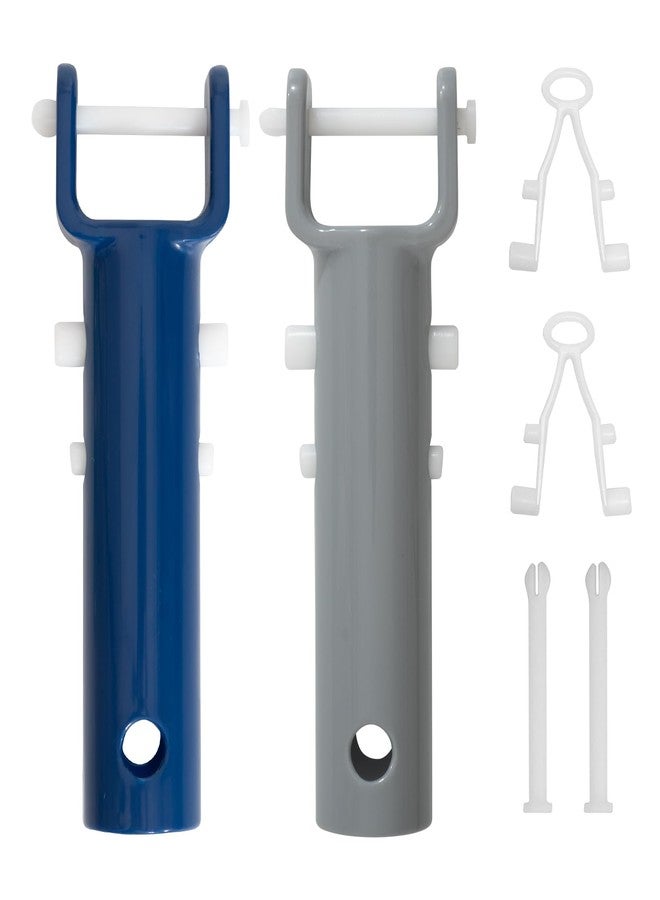 POOLAZA 2Pcs Pool Vacuum Head Handle Replacement Parts with EZ Clip and Pin Set, Suitable for Pool Vacuum Heads and Portable Pool Vacuum Jet Underwater Cleaners - Image 1