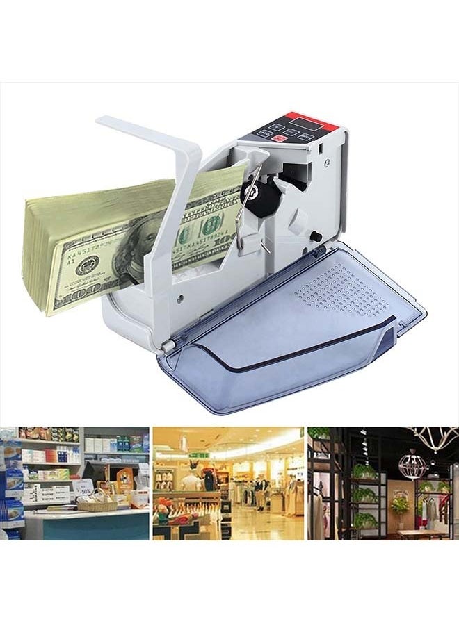 Generic - V40 Grey Portable Money Counter Machine, Mini Handy Cash Bill Counting Machine with 3 Digital Display Screen, 600pcs/min Banknote Paper Multinational Currency Counting for Small Change - Image 1