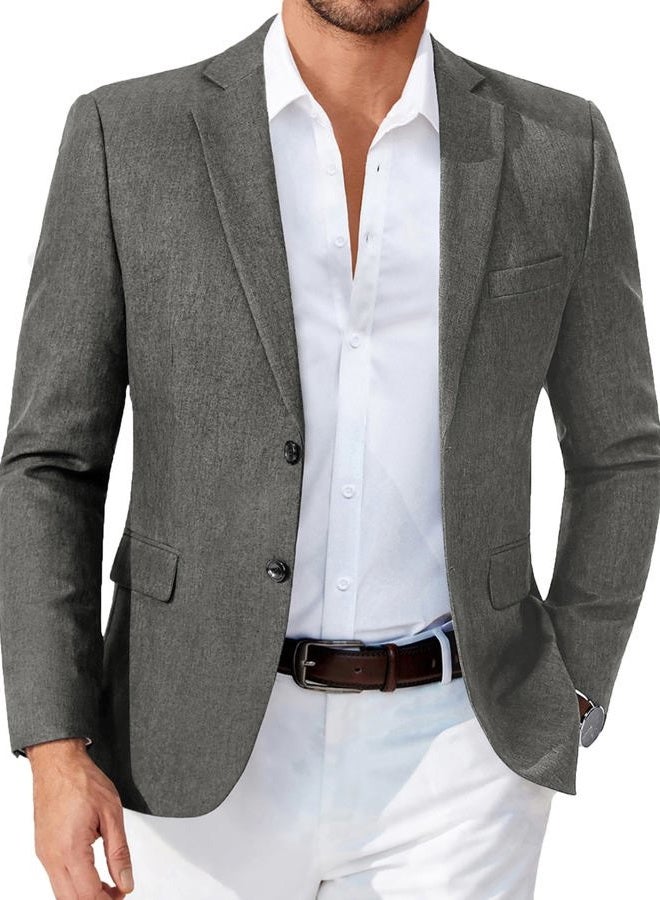COOFANDY Men's Sport Coats Casual Two Buttons Blazer Slim Fit Lightweight Suit Jacket, Gray, M - Image 1