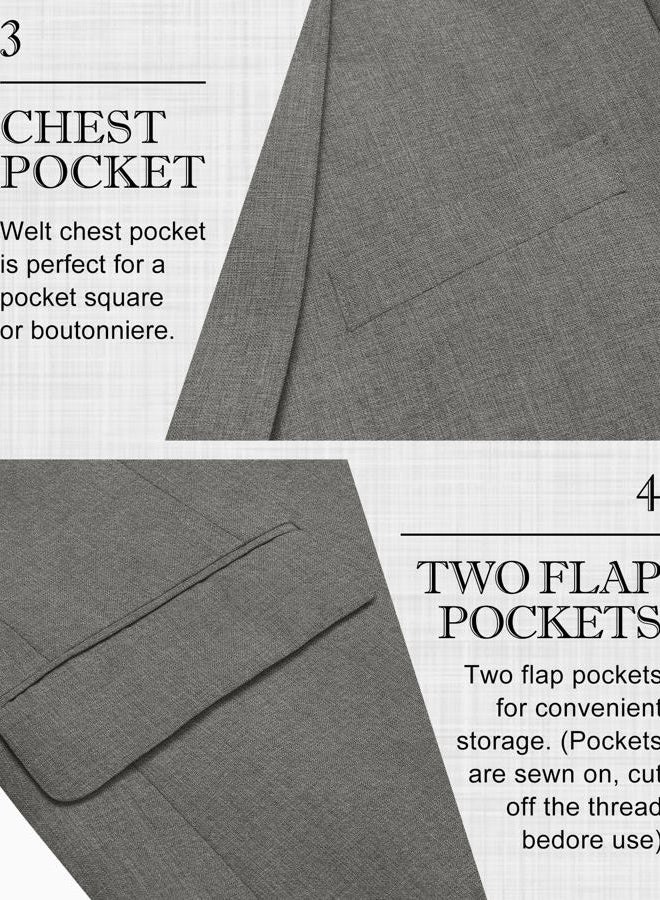 COOFANDY Men's Sport Coats Casual Two Buttons Blazer Slim Fit Lightweight Suit Jacket, Gray, M - Image 5