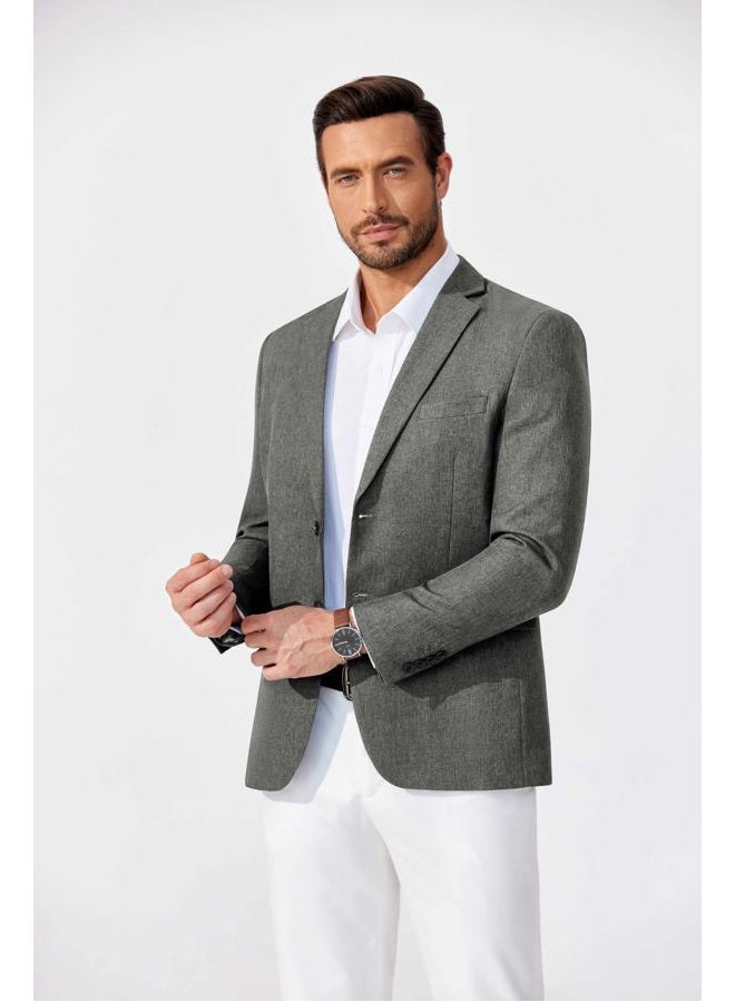 COOFANDY Men's Sport Coats Casual Two Buttons Blazer Slim Fit Lightweight Suit Jacket, Gray, M - Image 3